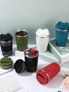 1 pièce Tasse à café isotherme en acier inoxydable de 500 ml avec manchon antidérapant, sous vide scellé, convient pour les boissons chaudes et froides, conçue pour les hommes et les femmes, disponible en plusieurs couleurs modernes