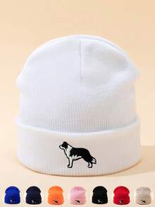 1pc Unisex Cartoon Fox Embroidery Beanie, Elastic Warm Casual Outdoor Fashion Knit Hat, Versatile Thin Style Suitable For Daily Wear, Gift Autumn Outfits - A - View 13