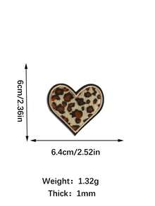 3pcs Leopard Print Heart Embroidered Patches, Fashion Versatile Polyester Ironing/Sewing On Appliques Suitable For DIY Crafts On Clothing, Bags, Shoes, Curtains, Hats, Home Decor - Multicolor - View 5
