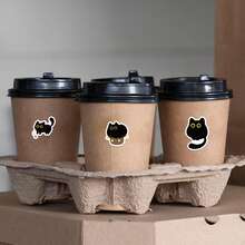 500pcs/Roll Little Black Cat Stickers, Waterproof PVC Self-Adhesive Stickers For Gifts, Baking, Celebrations, DIY, Stationery, Scrapbooking, Back To School