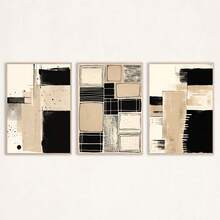 3 sztuki nieoprawionego wydruku na płótnie, nowoczesna sztuka ścienna na płótnie – jasnobrązowy abstrakcyjny obraz, minimalistyczny tryptyk, plakat, dekoracja ścienna do domu, idealny do salonu, sypialni, biura, kuchni, jadalni, baru, kreatywny prezent, drukowany artystyczny obraz ścienny