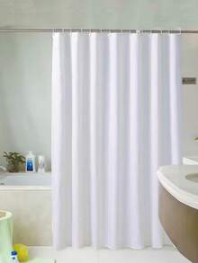 Tenda da doccia grande (1 pezzo), con ganci, impermeabile e rinforzata, accessorio doccia per la casa, tenda da doccia bianca, tenda da doccia impermeabile e rinforzata di colore unito, adatta per vasca da bagno, tenda da doccia larga e grande, tenda da doccia impermeabile, tenda da doccia per bagno a prova di muffa di colore unito, tenda ondulata trasparente, di lusso per la casa, con ganci, rinforzata e pieghevole a forma di S - Bianco - Visualizzare 2