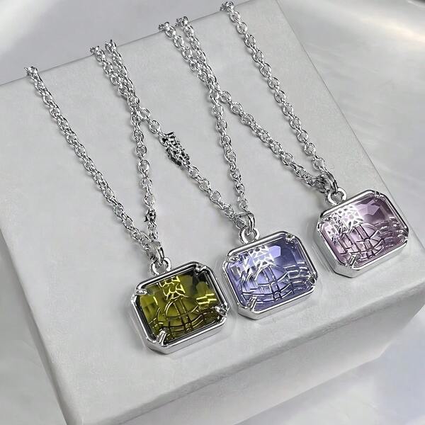 1 Stück modische Kometen-/Bonbon-farbige Halskette, minimalistische Saturn-Halskette, Geschenk für Freundin/Mutter, Valentinstag