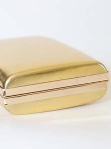 Gold Shiny Clutch Bag, Formal Evening Bag For Wedding Party, Banquet, Prom - Gold - View 2