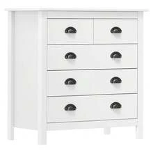 Credenza Larryhot Hill Bianca 79x40x80 cm Legno massello di pino, resistente, facile da montare, ideale per la decorazione della casa