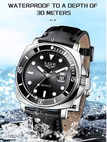 LIGE High-End Luxury Brand Watches Waterproof, Luminous Quartz Watch, Calendar Precision Hour Watch Stainless Steel Strap