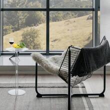 1 件亚克力圆形饮料桌，高透明小空间边桌咖啡桌，适用于客厅、阳台、卧室、浴室、酒吧，简约现代风格，易于组装 - 彩色 - 查看 4