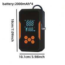 2-In-1 Portable Air Compressor/Charger, 3000A Peak 25L/Min Car Tire Air Pump, DC 12V 150PSI Portable Car Tire Air Pump, LED Light For Car Tire, Motorcycle, Bicycle