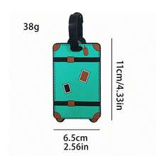 4pcs/3pcs/1pc New Cartoon Airplane Letter Luggage Tag Set, Handbag & Travel Bag Tag, Suitable For Portable Flight & Back To School Christmas Gifts Card Holder Pendant For Travel Holiday Vacation With Name ID Cards - Multicolor - View 5