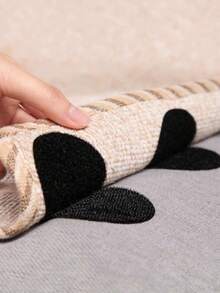 床单沙发垫防滑多用途紧固件、家用床单地毯桌布防滑圆形自粘钩环带、无缝通用隐形沙发垫防滑夹、家具防滑粘性背衬钩环带，四季使用。 - 黑色 - 查看 1