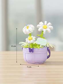 迷你花束盆景树玩具积木套装，DIY仿真植物系列积木玩具，玩具积木适用于家庭办公室装饰摆件，亚克力防尘罩积木，花束套装，适合成人、生日礼物、圣诞玩具、万圣节 - 彩色 - 查看 16