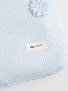 1 PC Solid Color Plaid Four-Leaf Clover Portable Travel All-Match Back To School In Bulk Make Up Bag,Fashionable And Casual Large Capacity Portable Zipper Makeup Bags,Travel Storage Stationery Storage,Vacation Essentials Cosmetic Bags For Headphones,Charger,Lipsticks,Cosmetics,Perfume,Skin Care And Beauty Products,Home Decor,For Mom,Nurses,Students,School Girls,Keys,Holiday Gifts,Makeup Pouch,Cosmetic Bag,Travel Essential,Large Capacity,Large Makeup Bag,Christmas Gifts,Pouch,Travel,Gifts For Women,Women's Necessaire,Travel Essential,Pouch,Clutch / Small Handbag,Necessaire,Makeup Organizer,Makeup Organize,Pouch,Brush Holder,Mini Pouch,Large Capacity Pouch