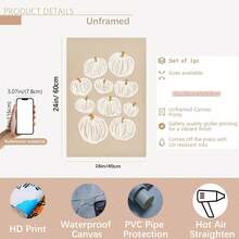 1pc, Wall Art, Vintage Poster, White Line Pumpkin Art Print, Delicious Food Vegetable Painting, Restaurant Aesthetic, Kitchen Decor, Apartment Decor, Halloween Gift, Housewarming Gift, Unframed - Multicolor - View 13