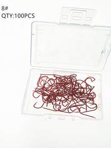 100pcs Red & Gold Barbed Micro Mini Flat Fish Hooks Size #1-#8, Fishing Accessories - Multicolor - View 12