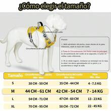 Pechera para Perro Chico Mediano Grande, Arnés para Perros Ajustable Reflectante Sin Tirones con Bolsa de Almacenamiento y Asa de Control para Caminar Viajar Entrenar Perros Accesorios - Amarillo - Ver 5