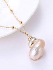 1pc Shell Pendant Necklace, Bohemian Beach Jewelry For Summer - Multicolor - View 6