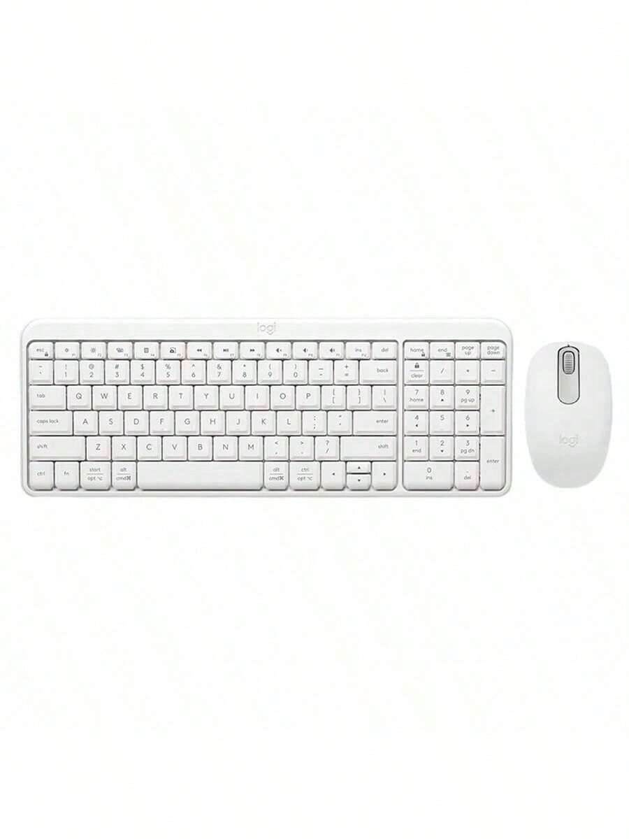 Logitech MK251 Keyboard And Mouse Set, Bluetooth Wireless Keyboard, Office Keyboard For Laptops, Phones, Macs, Tablets, And IPads, Compact Design With Stand (K251+M196) - White - View 1