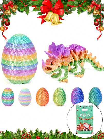 1PC 3D Printed Dragon Egg With Gift Bag, Executive Dragon Fidget Desk Toys, Decorative Egg Fillers Gifts Home Decor Christmas Fidget Toy Gifts For Adults, Fidget Toys, Fidget, Anti Stress, Sensory Toys, Party Bag Filler, Halloween Gift, Christmas Gift, Christmas Stocking Fillers, Birthday Gifts, Dinosaur Toys