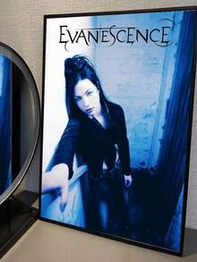 1pc Unframed, Evanescence Band Poster Self-Adhesive Art Waterproof Paper Sticker Coffee House Bar Room Wall Decor - Black and White - View 10