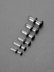 2 piezas de 14G-00G 10mm Grandes pendientes de aro de vidrio liso transparente con cabeza de hongo negra y anillos de silicona. Túneles y tapones de oreja de vidrio liso. Pendientes de barbell rectos para lóbulo, hélix, trago y cartílago. Pendientes de aro para mujeres y hombres, joyas corporales para regalo.