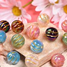 50 件 16 毫米混色哑光南瓜亚克力珠、DIY 钥匙扣装饰珠、珠宝制作配件 - 彩色 - 查看 8