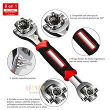 1pc Juego de llaves de vaso multifuncional de 52 en 1 - Mango antideslizante de 8-19 mm y diseño de hueso giratorio - Llave universal, Llave Universal con Cabezal Giratorio de 360 Grados, Adecuada para Reparación de Automóviles en el Hogar - Multicolor - Ver 4