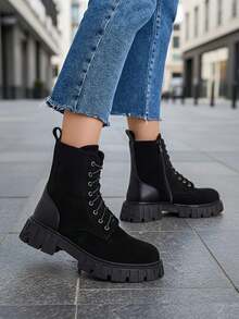 Royalfashion Suede Women's Boots Worker Edvines - Black - View 3