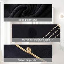 YURIRIA 6PCS Toallas de Baño Altamente Absorbentes Juego de Toallas de Microfibra Toalla para Baño Ultrasuave Grandes para Cuerpo para Hotel,Playa,Deportes(Negro) - gris - Ver 7