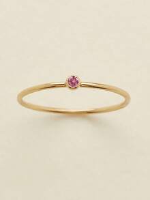 1pc 316L Stainless Steel Birthstone Ring For Woman Gold Color Simple Style Ring Festival Party Fashion Jewelry Dropshipping