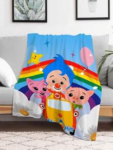 Portable P-Plim Cute Blanket Decorative Sofa Blankets King Lid Soft Plaid With Print Warm Throw Catnap Luxury Designer Bedding (5) - 白色 - 查看 1