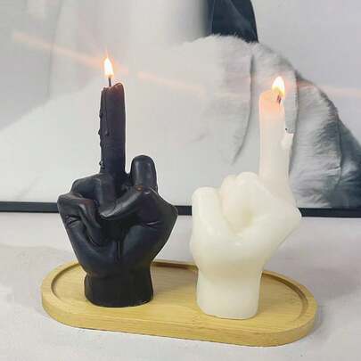 1pc Rude Gesture Scented Candle, Creative Funny Scented Candle, Home Decor Scented Candle Gift For New Year, Christmas, Party, Birthday, Wedding