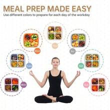 5 Pack Bento Lunch Box, 4 Compartment Snack Containers, Divided Snack Box, Meal Prep Lunch Containers ToddleAdults, Food Storage Containers School, Work And Travel - Multicolor-7pack - View 7