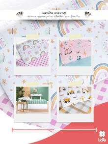 Printed Sheet Kids 2 Pieces Single 200 Thread Count Percal Children's Bedding Set With Soft Elastic Band - Cầu vồng - Xem 7