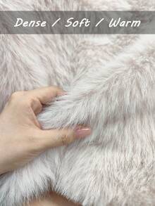 RNU 杏色卡其色优雅迷人性感复古奢华通勤浪漫长袖婚礼宾客生日情人节商务休闲晚宴约会正式办公室着装老钱风格带衬里V领春夏秋冬开襟短外套2026新款百搭柔软亲肤短款蓬松人造毛皮外套冬季保暖羽绒服新年 - 杏色 - 查看 9