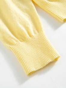 GIGOGOU Suéter básico cálido de punto para mujer de talla grande 1XL-4XL, manga larga, ropa de otoño e invierno - Amarillo - Ver 8