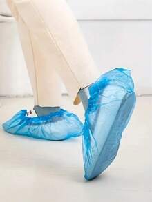 20-100pcs Disposable Shoe Covers, Travel & Hotel Hygiene Cleaning Supplies, Durable Anti-Slip Polypropylene Boot Protectors, Also Suitable For Rainy Day Indoor Carpet Protection, Basic Style With Mesh Panels