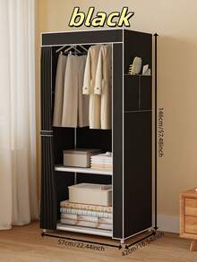 1pc Simple Wardrobe Closet, Bedroom Storage Cabinet, Large Capacity, Sturdy And Durable Hanging Clothes Closet