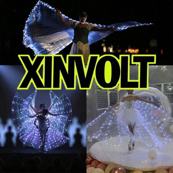 كيب أجنحة بتصميم أبيض مضيء للاحتفالات العطلات، تصاميم متعددة