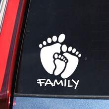 1pc Personalized Family Footprint Text Car Sticker, Suitable For Car Body, Laptop, Motorcycle