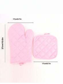 1pc/2pcs Thick Microwave Oven Gloves, Suitable For Baking & Oven, Heat Insulated, Heat Resistant, High Temperature Resistant - Pink - View 11