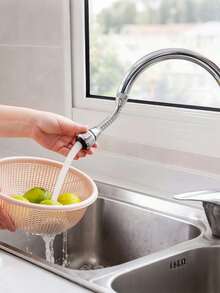 2/1pc 360° Rotating Stainless Steel Faucet Connector, Modern Faucet Adapter For Home ,With Anti-Splash Swivel Sprayer, Suitable For Bathroom, Toilet, Kitchen, Dining Room, Sink, Wash Basin, Kitchen Gadget/Daily Household Necessities/Kitchen Accessories/Bathroom Accessories