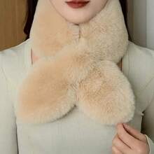 Women's Elegant Faux Fur Scarf Necklace - Ultra Soft & Warm Winter Neck Wrap, Luxurious Fluffy Criss-Cross Design, Versatile Fashion Accessory For Outdoor & Formal Occasions, Easy Care (Dry Clean) - Multipurpose Wear From Day To Night - Multicolor - View 7