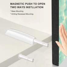2pcs Cabinet Magnetic Push Latch, Magnetic Push Lock And Lock For Hidden Door, Heavy Duty Magnetic Push Release Drawer Pull Catch Soft Close Touch Lock, White