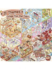 20 Sets DIY 3D Sticker Scene Collection Book For Kids Adults Cute Make Your Own Shop House Stickers For Gifts Stickers Therapy For Adult Relief Stress Pass The Time Play Park Hamburg Castle Library Scrapbook Supplies Funny Stickers Laptop Stickers Kindle Phone Stickers - Multicolor - View 6