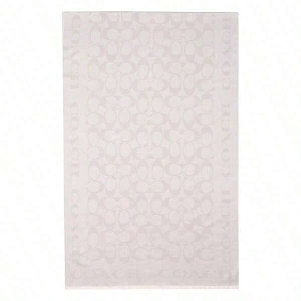 Coach وشاح حرير كلاسيكي للنساء CB690-GRY مريح ودافئ، وشاح وشال مناسب للنساء في فصل الخريف للاستخدام اليومي، هدية مثالية لأمك وصديقتك