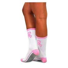 Breast Cancer Awareness Socks Women 3 Pair Pack - Pink Ribbon Crew Socks - Support Cause Comfortable Cotton- Gift For Her - Sizes 6-9 - 如圖686 - 查看 3