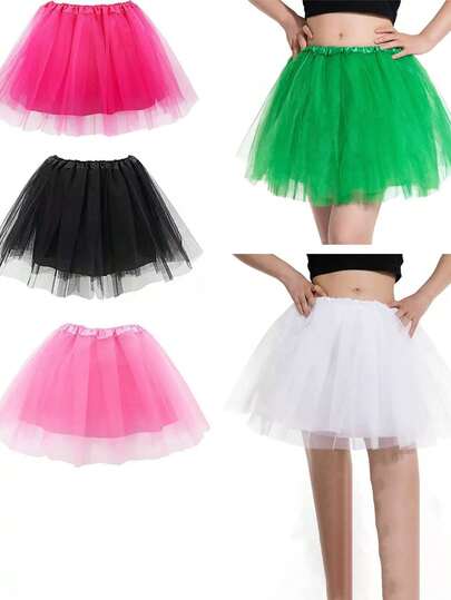 1 Stück Damen Erwachsene flauschiger 3-lagiger Tüllrock mit Futter, Retro 80er Jahre Weihnachts-Lauf-Party Ballett-Kostüm, Voluminöser Tüllrock für Frühling Sommer Herbst Winter