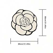 1pc Vintage Luxury Camellia Shaped Rug, Faux Wool Asymmetrical Carpet For Living Room, Sofa, Coffee Table, Soft Bedroom Bedside Mat Christmas Decor Kitchen Rug