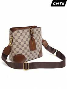 High-End Commuter Tote Bag, Bucket Bag, Women's Fashion New Style, Plaid Pattern, Women's Shoulder Crossbody Bag, Retro Versatile, Large Capacity Handbag, Best Mother's Day Gift