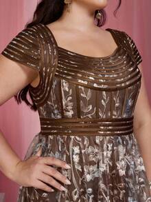 Mgiacypop,New Arrival,Square Collar, Airplane Sleeves, Embroidery, Lace, Tie, Big Swing, Evening Dress,FOR,Prom Wedding,Party Dress,Wedding Guest Dress, Evening Dress